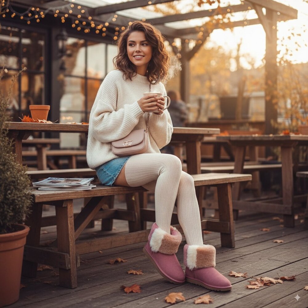 NIB UGG Women's Classic Mini Wisp Boot- PINK
